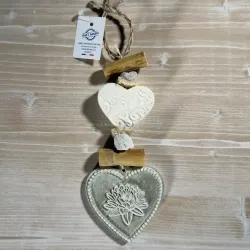 Tresse à savon Coeur blanc Lotus gris